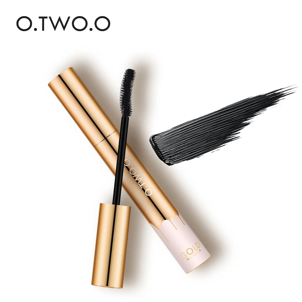 O.TWO.O 3D Mascara Lengthening Black Lash Eyelash Extension Eye Lashes Brush Beauty Makeup Long-wearing Gold Color Mascara Purest Peak